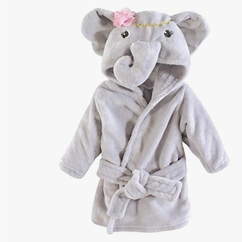 LITTLE Treasure Plush Elephant Bathrobe 0-9m